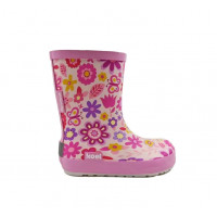 Koel rain boots fuchsia flowers