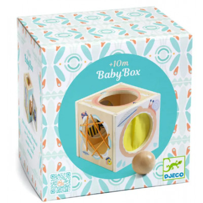 Djeco lesena škatla s kroglo baby box